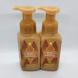 Bath & Body Works Golden Berry Mistletoe Gentle & Clean Foaming Hand Soap x2